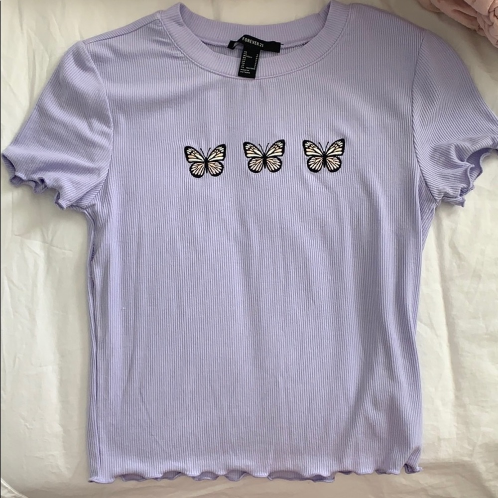 butterfly embroidered top